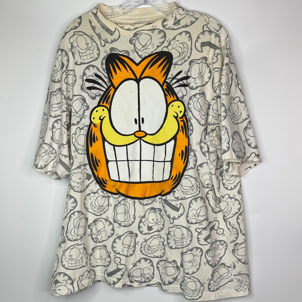 Vintage Garfield Cat AOP Tshirt Sun Tag XL